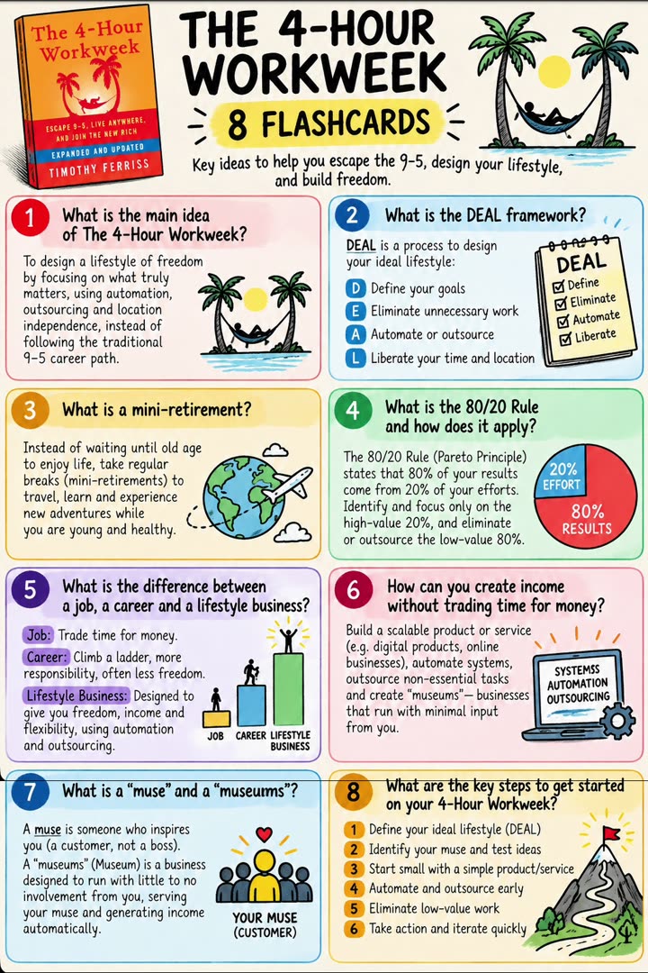 Eight flashcards ChatGPT made from a business book