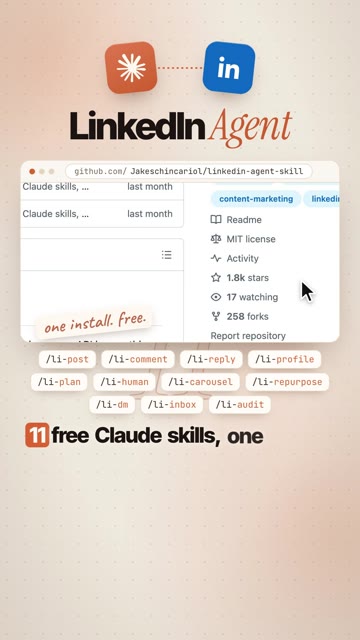 LinkedIn Agent: 11 free Claude skills