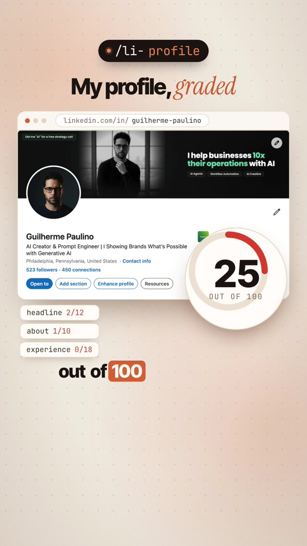 /li-profile scored my profile 25 out of 100