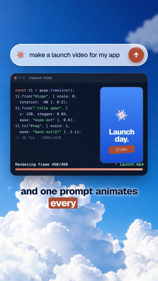 Prompt, code and render scene