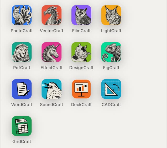 The ArtCraft app lineup on getartcraft.com, including PhotoCraft, FilmCraft and EffectCraft